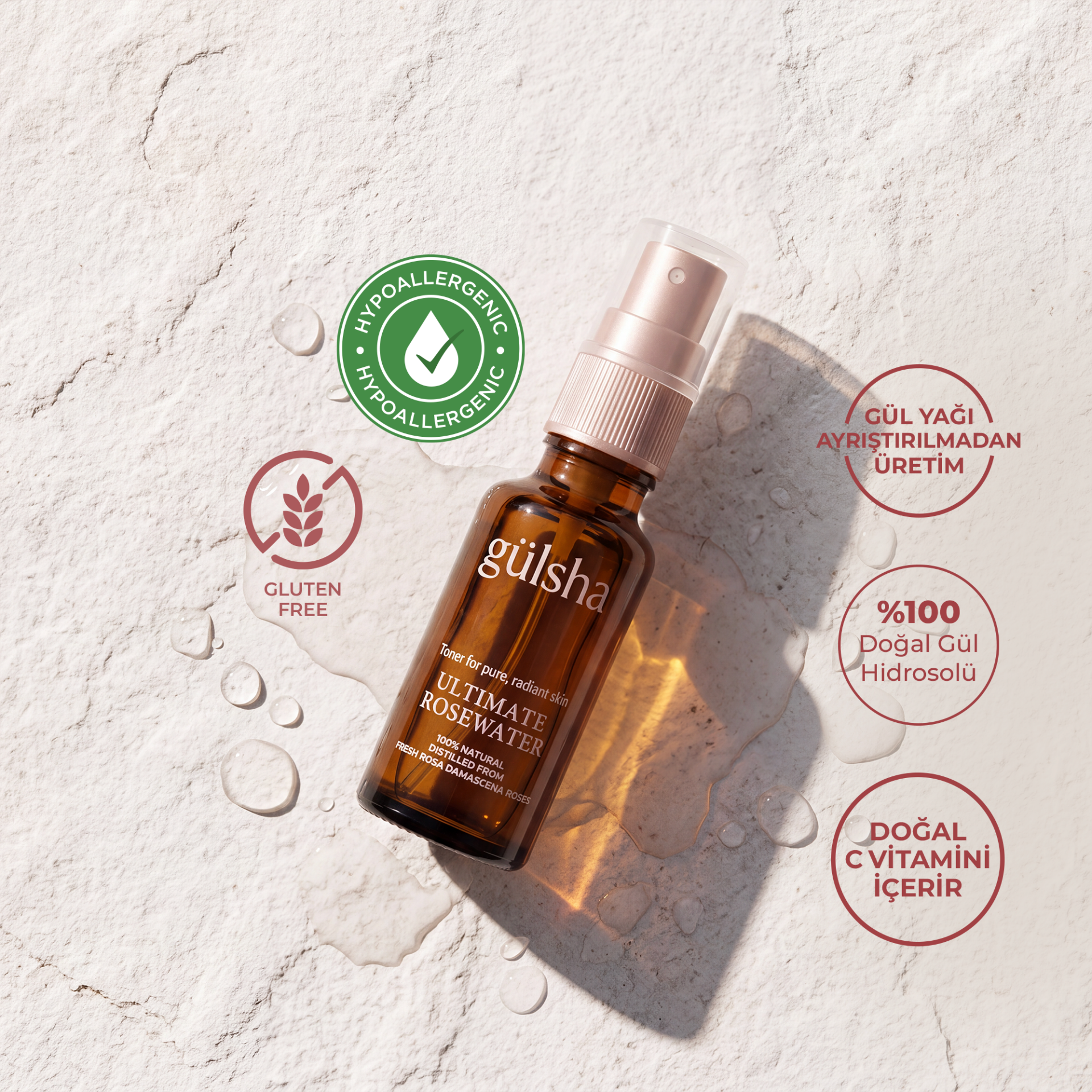 Tam Gül Suyu 20 ml